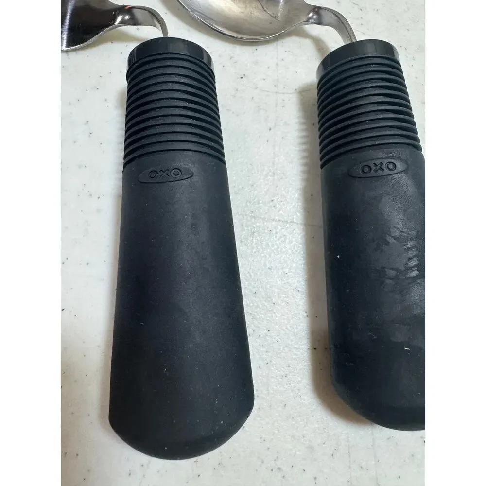Mighty Grip OXO Handicap Medical Assist Utensils Flatware Spoon and Fork